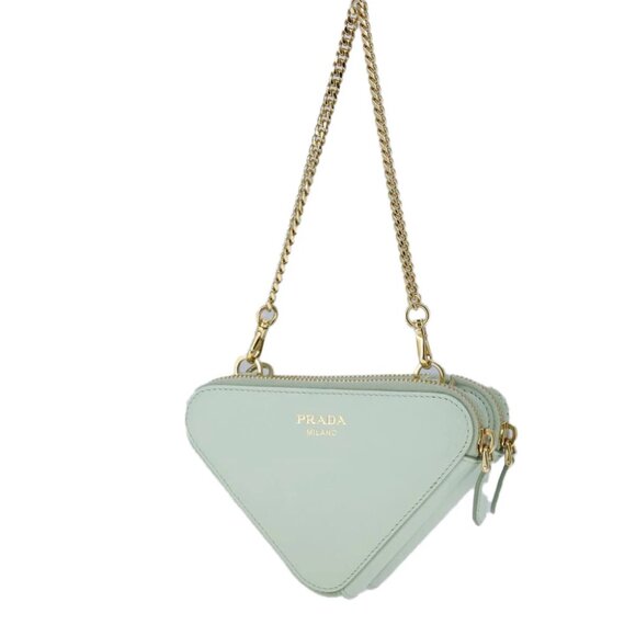 PRADA Chain Hand Bag Leather Green Auth 106436AV - Picture 3 of 15